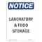 Signmission Safety Sign, OSHA Notice, 18" Height, Rigid Plastic, Laboratory And Food Storage Sign, Portrait OS-NS-P-1218-V-13934 - alternate 1